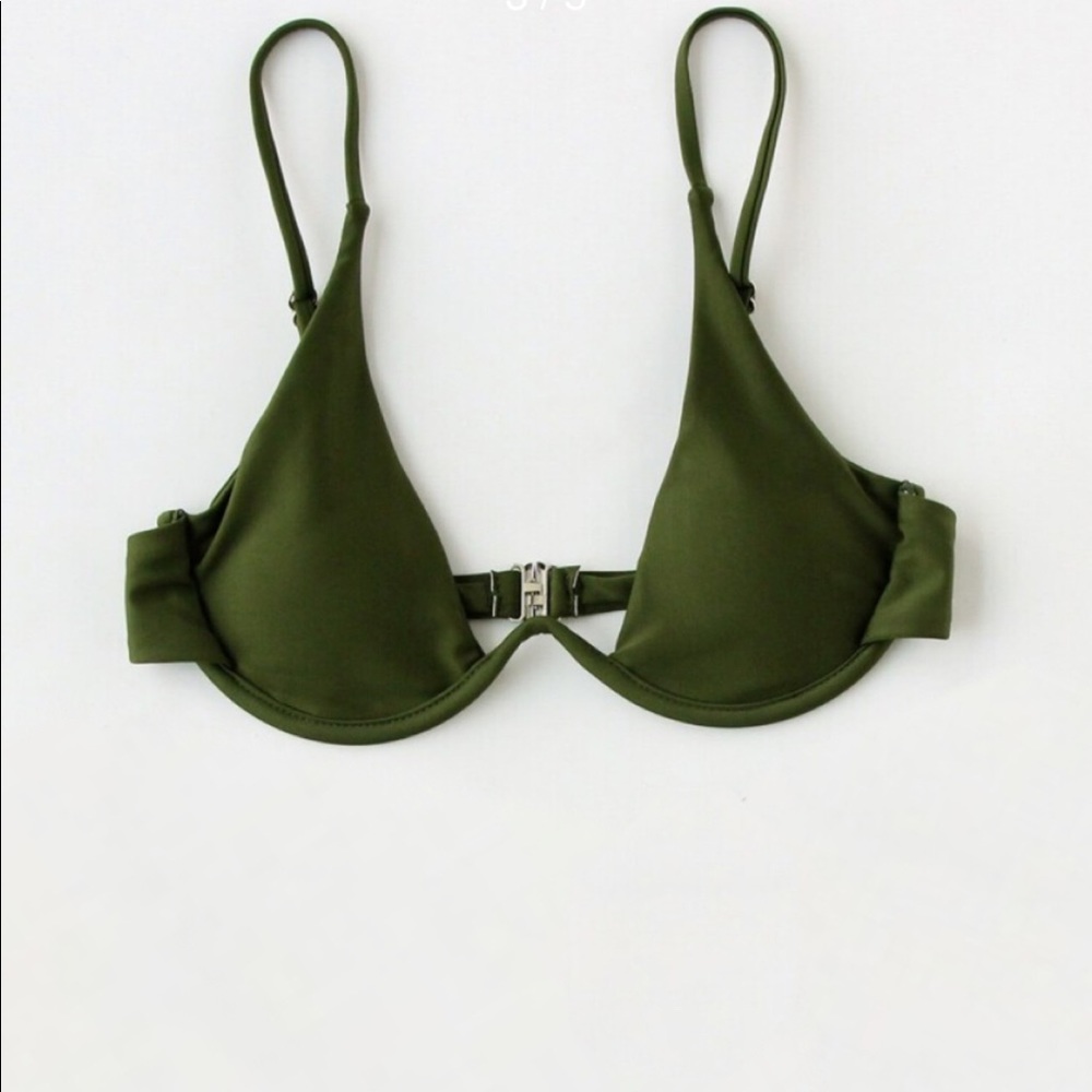 olive underwired bikini top